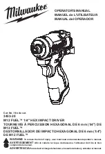 Milwaukee 3453-20 Operator'S Manual предпросмотр