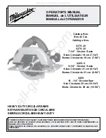 Предварительный просмотр 1 страницы Milwaukee 6375-20- 6376-20 Operator'S Manual