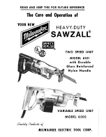 Milwaukee 6505 Sawzall Care & Operation preview