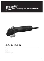 Preview for 1 page of Milwaukee AG 7-100 S User Manual