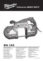 Milwaukee BS 125 Original Instructions Manual preview