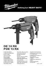 Предварительный просмотр 1 страницы Milwaukee DE 10 RX Original Instructions Manual