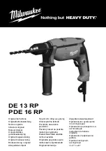 Предварительный просмотр 1 страницы Milwaukee DE 13 RP Original Instructions Manual