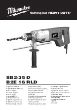 Preview for 1 page of Milwaukee HEAVY DUTY B2E 16 RLD Original Instructions Manual