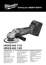 Milwaukee HEAVY DUTY HD28 AG 115 Original Instructions Manual предпросмотр