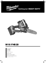 Milwaukee HEAVY DUTY M18 FHS20 User Manual preview