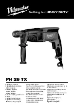 Предварительный просмотр 1 страницы Milwaukee HEAVY DUTY PH 26 TX Original Instructions Manual