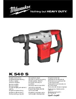 Milwaukee K 540 S Original Instructions Manual preview