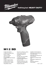 Предварительный просмотр 1 страницы Milwaukee M 12 BD Original Instructions Manual