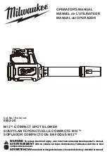 Preview for 1 page of Milwaukee M12 0852-20 Operator'S Manual