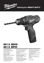 Milwaukee M12 BDD Original Instructions Manual предпросмотр