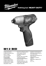 Предварительный просмотр 1 страницы Milwaukee M12 BID Original Instructions Manual