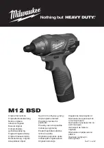 Milwaukee M12 BSD Original Instructions Manual preview