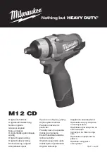 Milwaukee M12 CD Original Instructions Manual preview