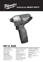 Milwaukee M12 CID Original Instructions Manual preview