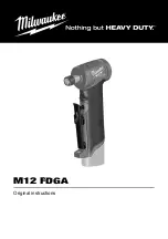 Preview for 1 page of Milwaukee M12 FDGA Original Instructions Manual