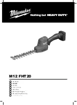 Preview for 1 page of Milwaukee M12 FHT20 User Manual