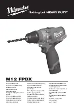 Предварительный просмотр 1 страницы Milwaukee M12 FPDX Original Instructions Manual