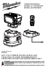 Предварительный просмотр 1 страницы Milwaukee M18 2123-20 Operator'S Manual