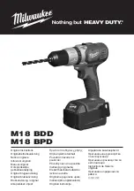 Предварительный просмотр 1 страницы Milwaukee M18 BDD Original Instructions Manual