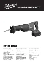 Milwaukee M18 BSX Original Instructions Manual preview