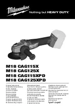 Milwaukee M18 CAG115X Original Instructions Manual preview