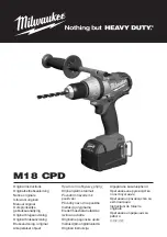 Предварительный просмотр 1 страницы Milwaukee M18 CPD Original Instructions Manual