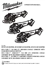 Preview for 1 page of Milwaukee M18 FAG125XPDB Operator'S Manual