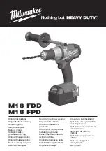 Milwaukee M18 FDD Original Instructions Manual предпросмотр