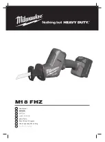 Preview for 1 page of Milwaukee M18 FHZ User Manual