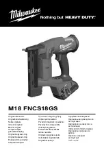 Preview for 1 page of Milwaukee M18 FNCS18GS Instructions Manual