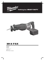 Предварительный просмотр 1 страницы Milwaukee M18 FSX User Manual