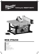 Preview for 1 page of Milwaukee M18 FTS210 User Manual