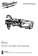 Preview for 1 page of Milwaukee M18 FUEL HOLE HAWG CRAD2 Operator'S Manual