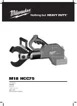 Preview for 1 page of Milwaukee M18 HCC75 User Manual