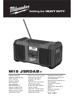 Preview for 1 page of Milwaukee M18 JSRDAB+ Original Instruction