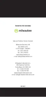 Предварительный просмотр 20 страницы Milwaukee MA872 Instruction Manual