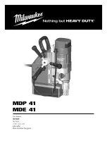 Preview for 1 page of Milwaukee MDE 41 User Manual