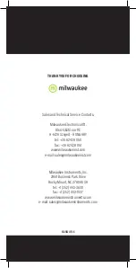 Preview for 48 page of Milwaukee MW105 MAX Instruction Manual