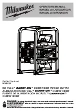 Предварительный просмотр 1 страницы Milwaukee MX Fuel Carry-On MXF002 Operator'S Manual