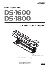 MIMAKI DS-1600 Operation Manual preview