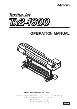 MIMAKI TextileJet Tx2-1600 Series Operation Manual preview