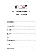 Предварительный просмотр 1 страницы MIMO 10DS-POE User Manual