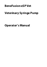 Mindray BeneFusion eSP Vet Operator'S Manual preview