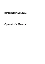 Preview for 1 page of Mindray BP10 NIBP Module Operator'S Manual