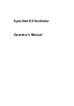 Mindray SynoVent E5 Operator'S Manual preview