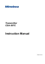 Preview for 1 page of Minebea CSA-507C Instruction Manual