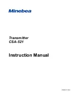 Preview for 1 page of Minebea CSA-521 Instruction Manual