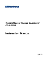 Preview for 1 page of Minebea CSA-562B Instruction Manual