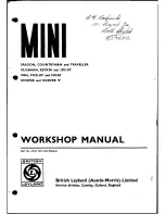 Preview for 1 page of Mini 1275 GT Workshop Manual